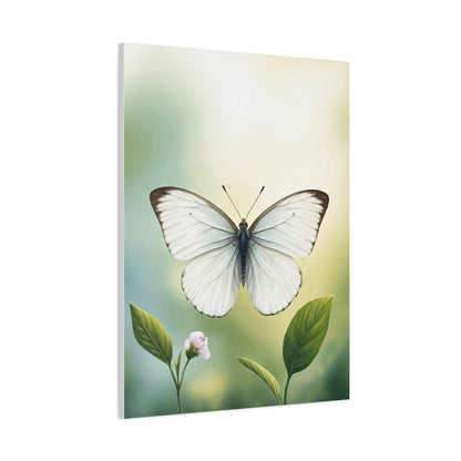 White Butterfly Botanical Serenity Wall Art & Canvas Prints