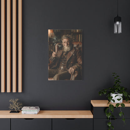 Old Man Cigar Portrait Wall Art & Canvas Print
