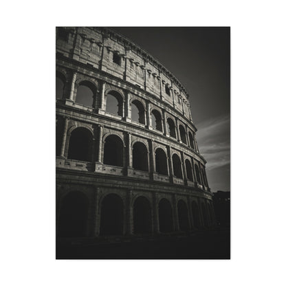 Roman Colosseum Architectural Black & White Wall Art & Canvas Print
