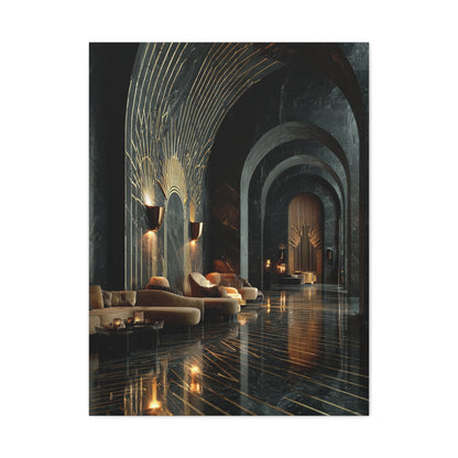 Art Deco Black and Gold Interior Wall Art & Canvas Print
