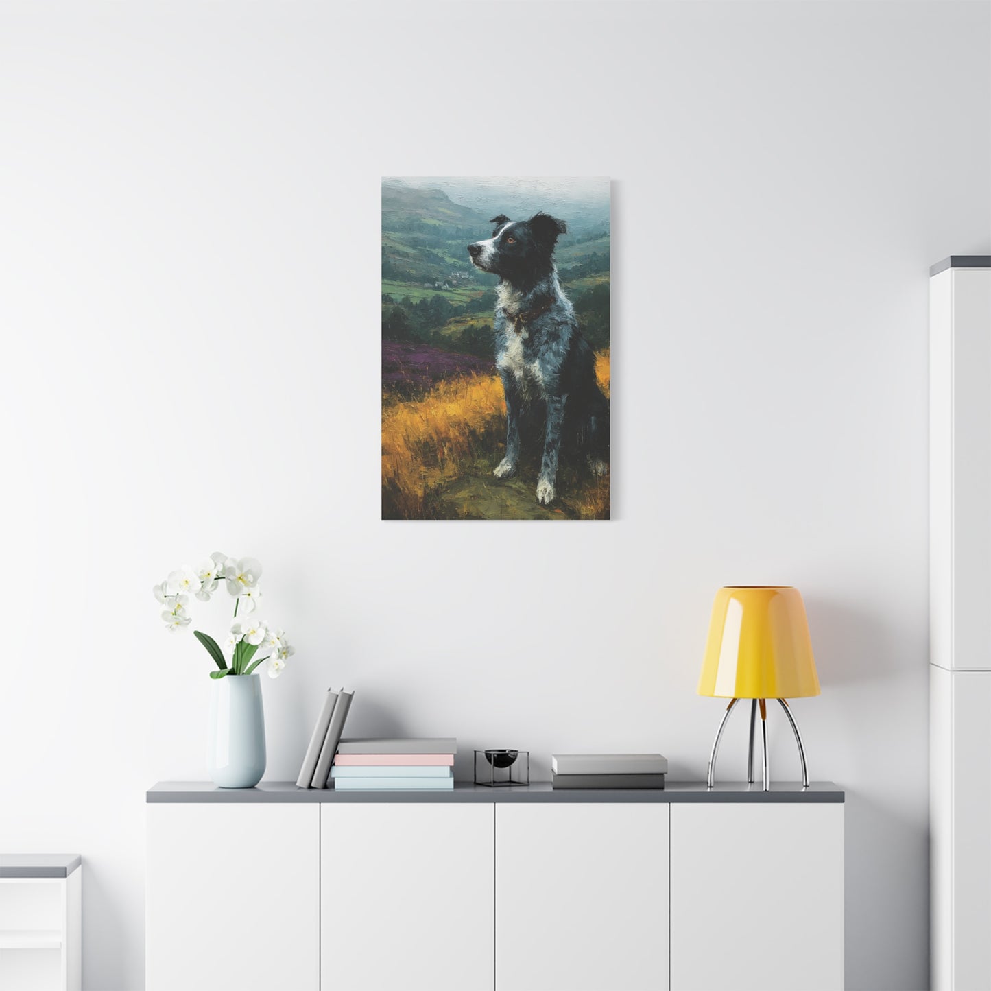 Border Collie Highland Landscape Wall Art & Canvas Print