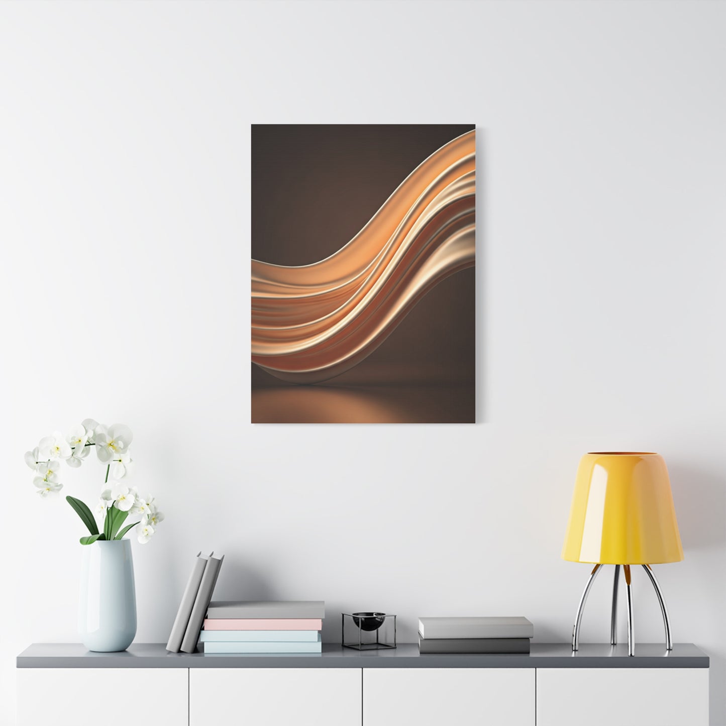 Golden Wave Motion Abstract Wall Art & Canvas Prints