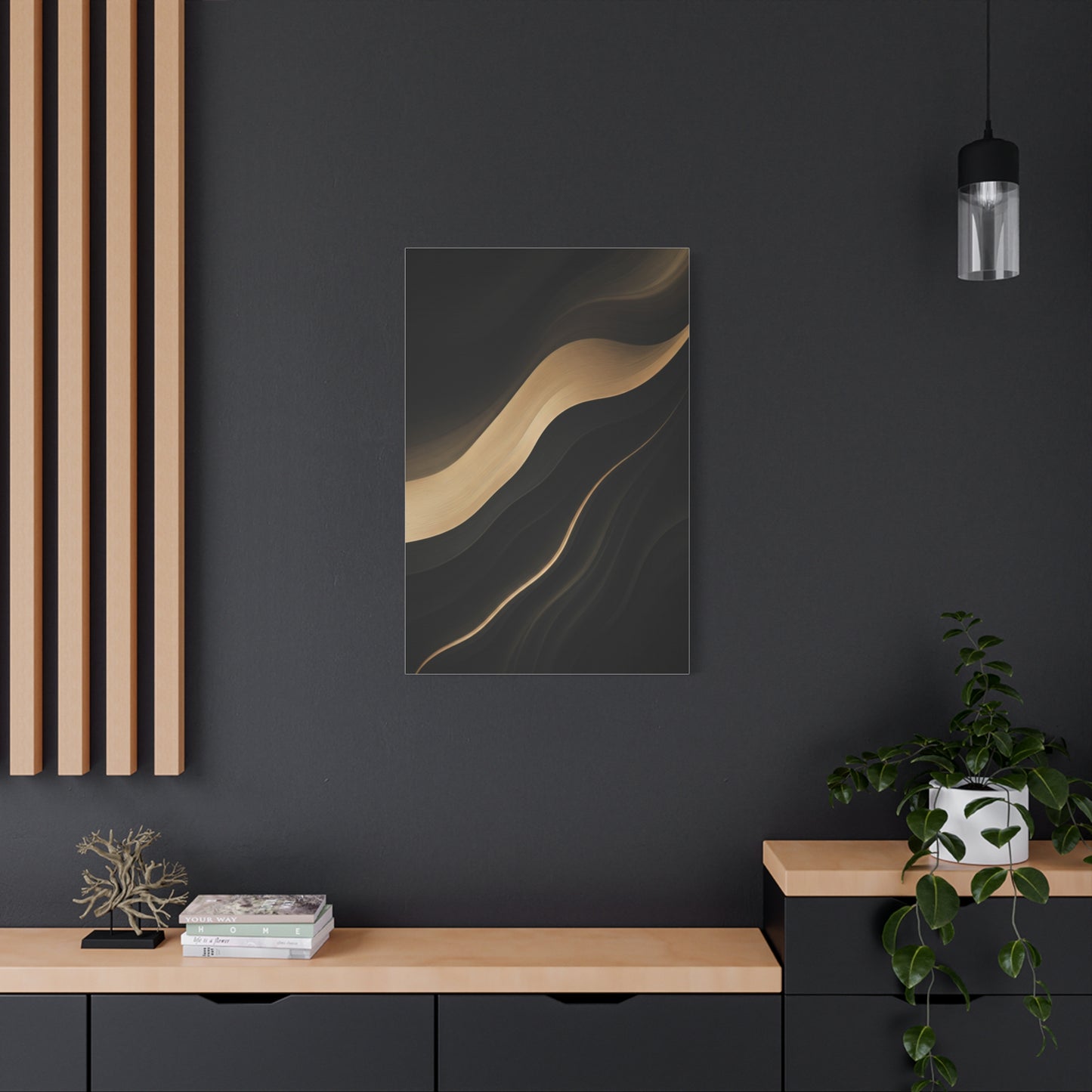 Golden Flow Abstract Wave Wall Art & Canvas Prints