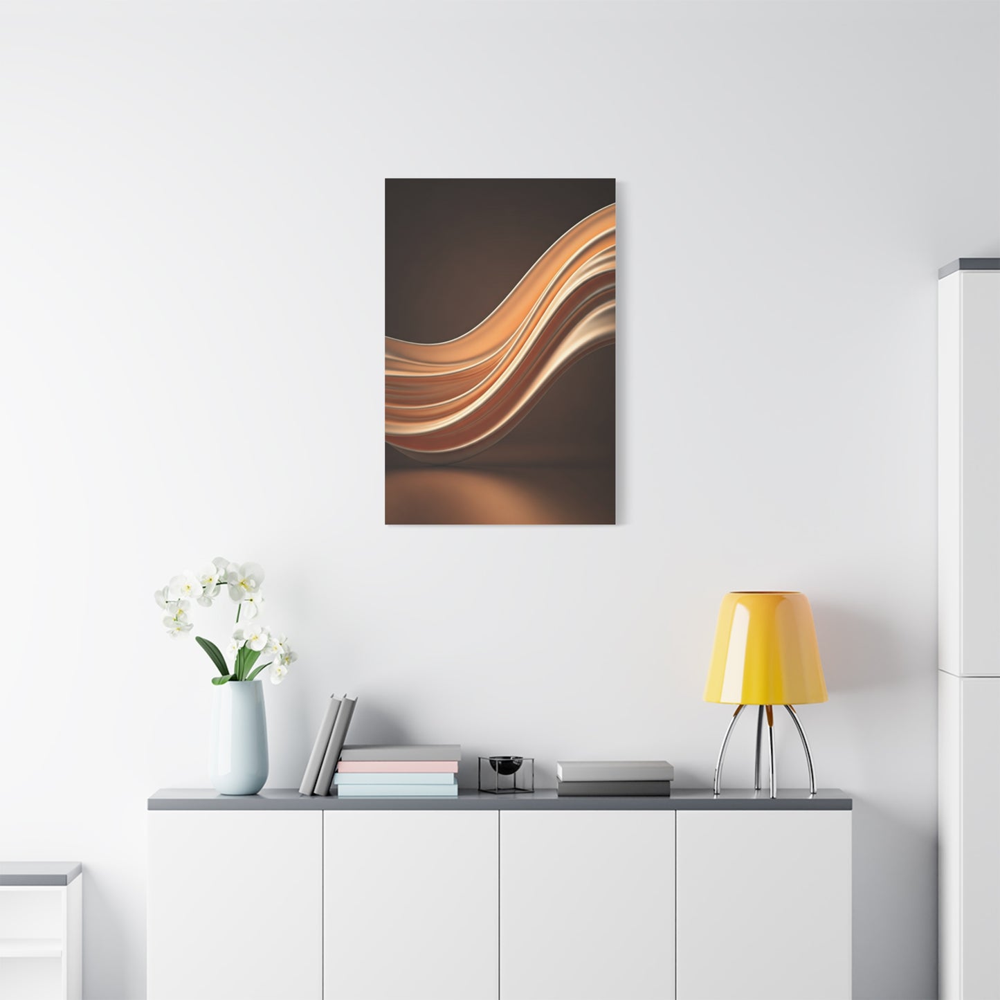 Golden Wave Motion Abstract Wall Art & Canvas Prints