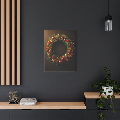 Luxury Christmas Wreath Glow Wall Art & Canvas Print