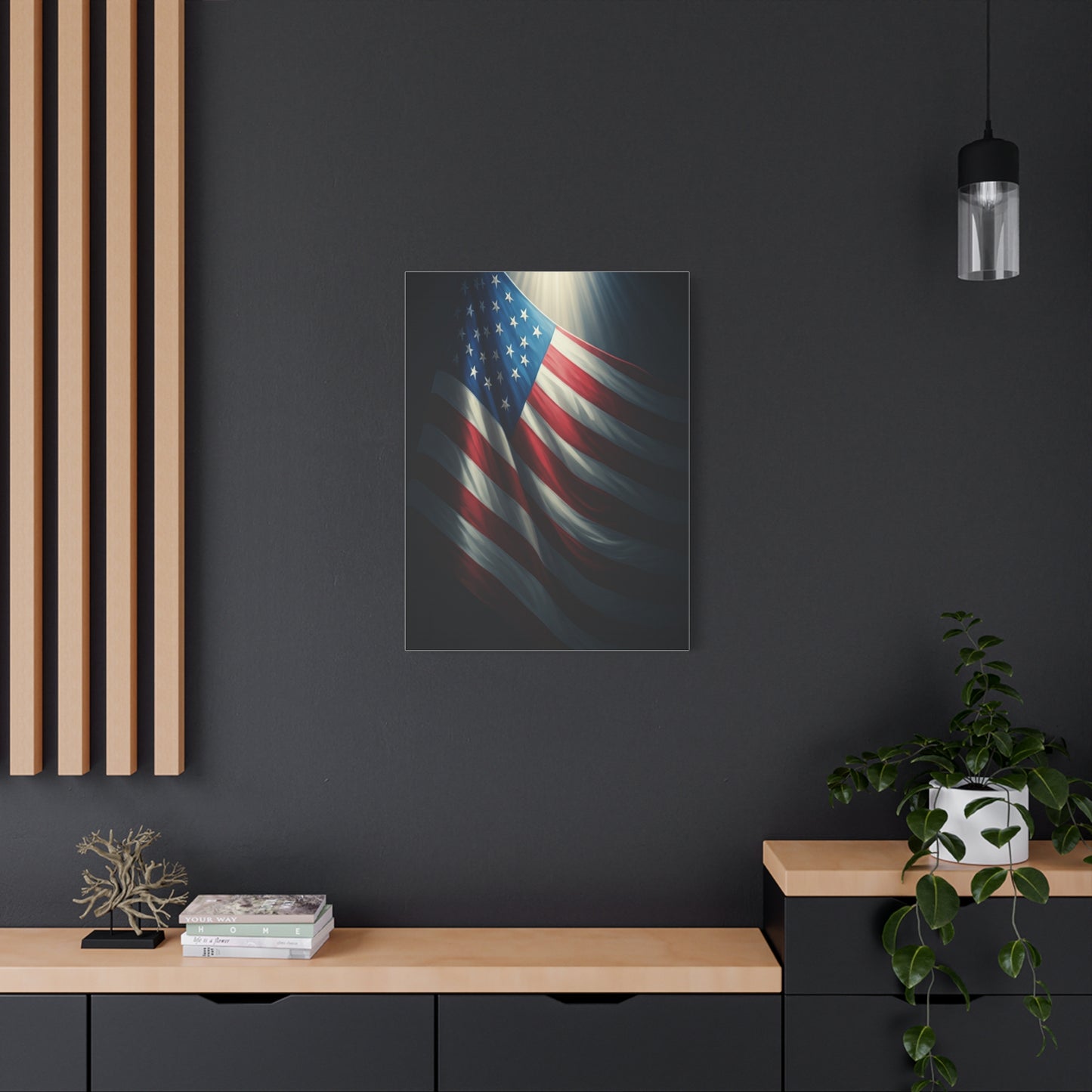 Spotlight American Flag Honor Wall Art & Canvas Prints