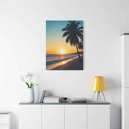 Palm Shore Sunset Escape Wall Art & Canvas Prints