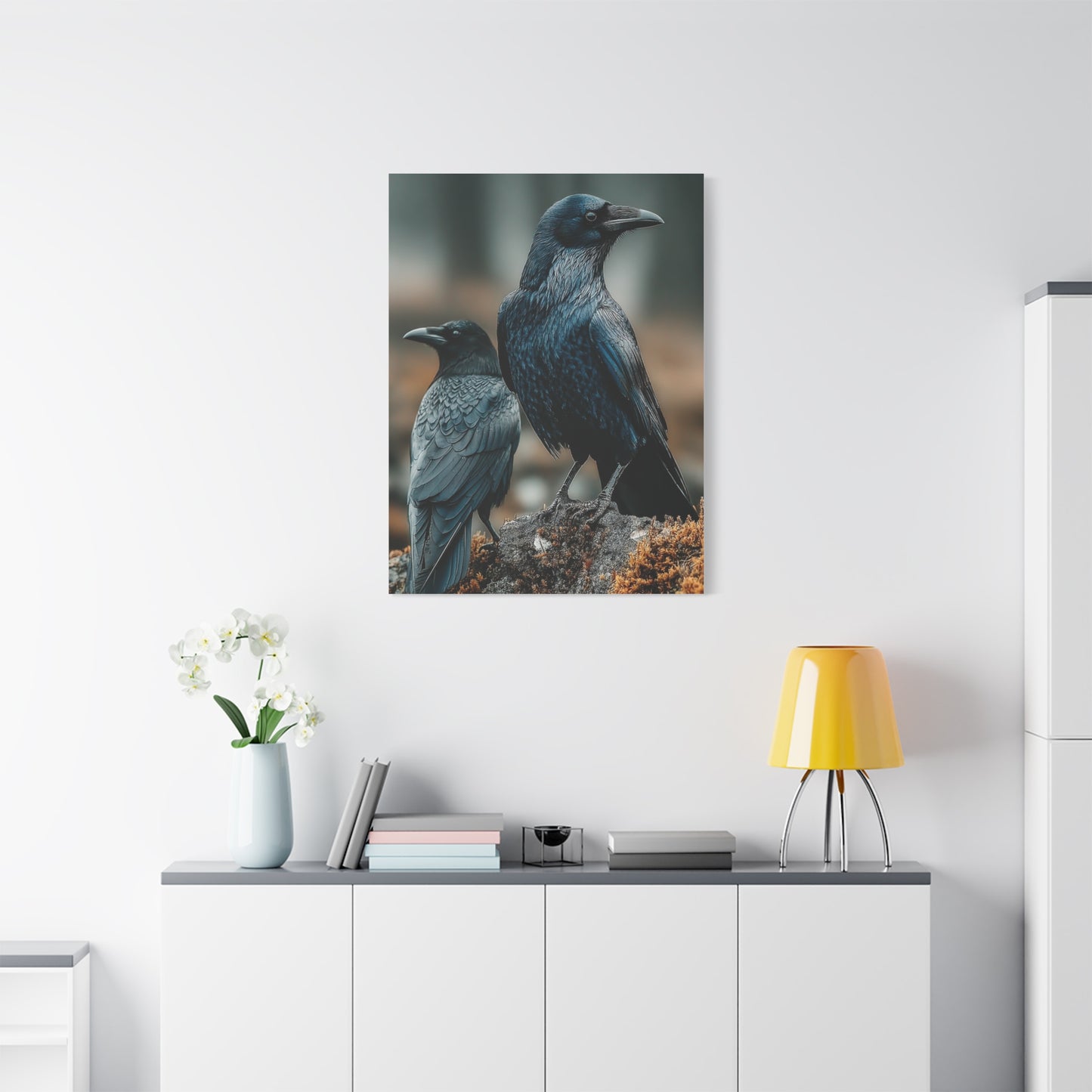 Raven and Crow Portrait – Guardians of the Wild Wall Art & Canvas Print