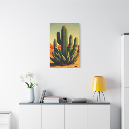 Southwestern Saguaro and Agave Desert Illustration Wall Art & Canvas Prints