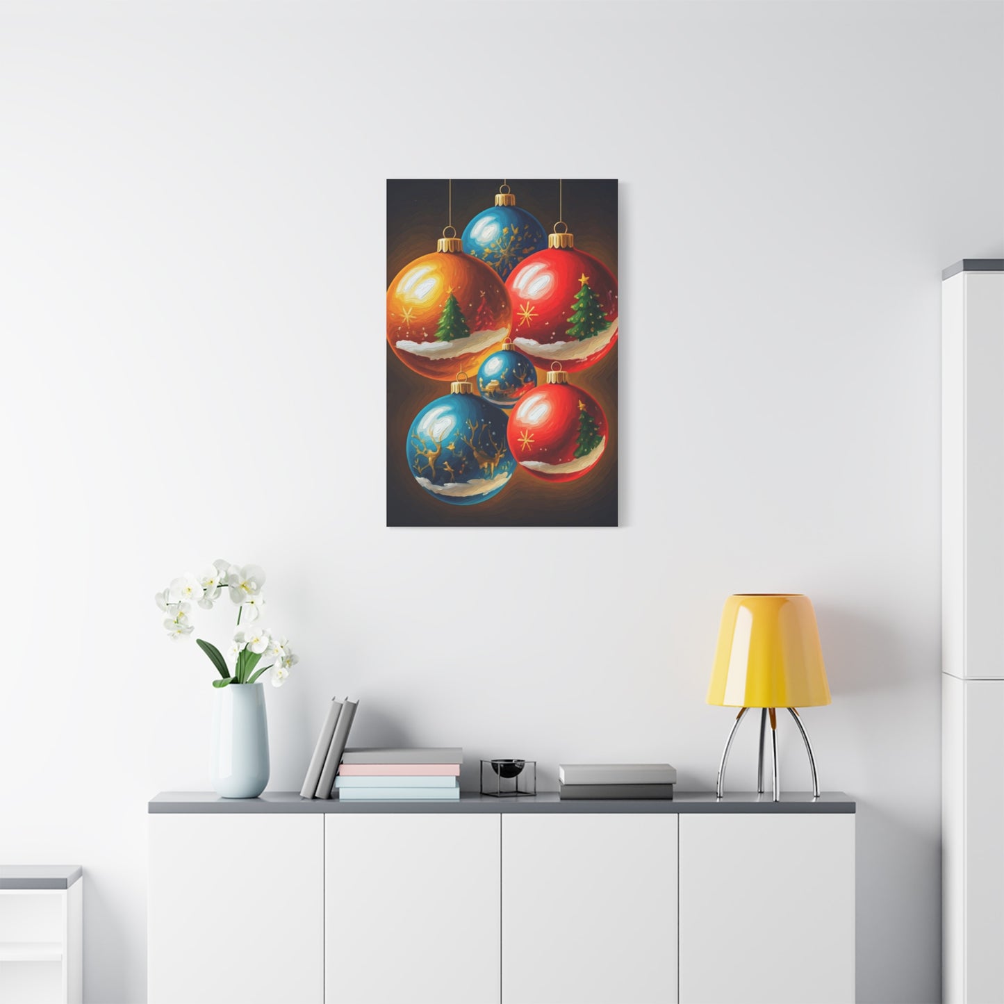 Expressive Painted Christmas Ornament Collection Wall Art & Canvas Print