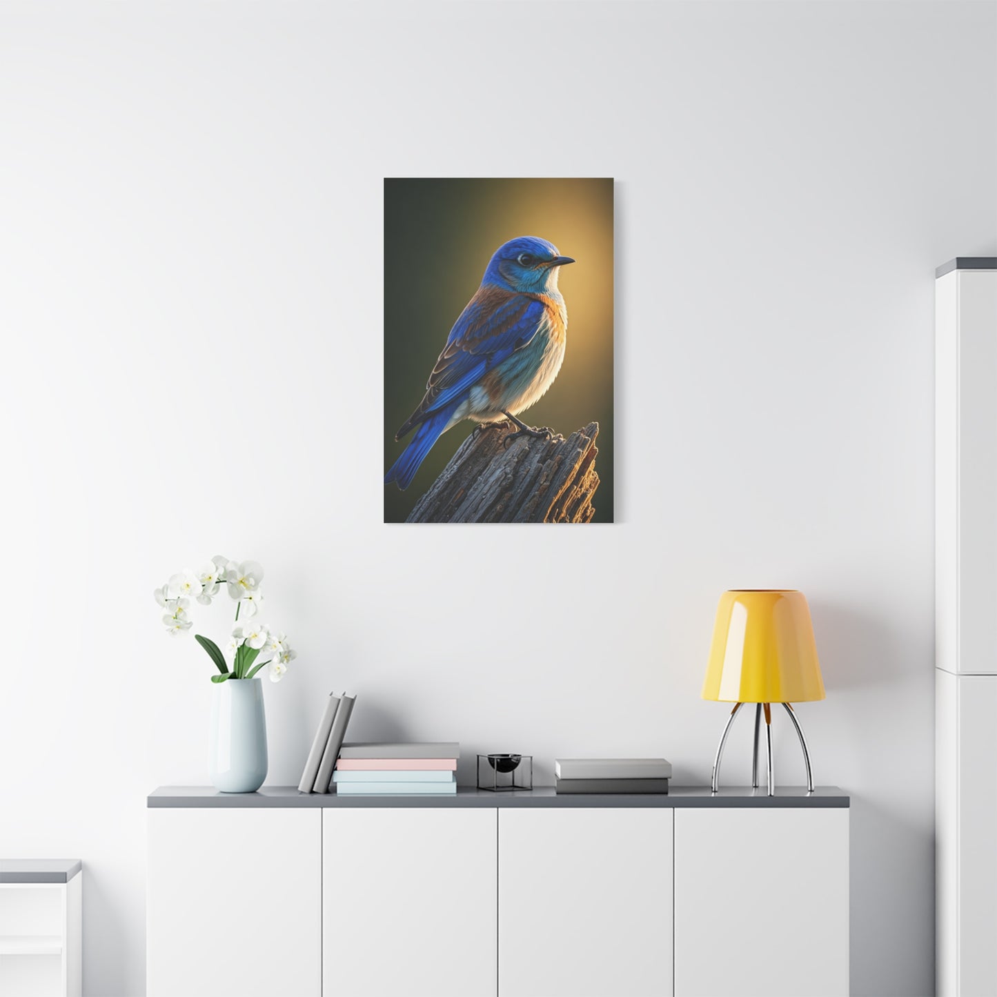 Mountain Bluebird Perched Portrait Wall Art & Canvas Prints