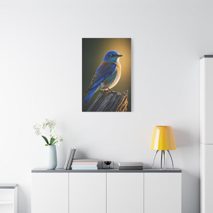 Mountain Bluebird Perched Portrait Wall Art & Canvas Prints