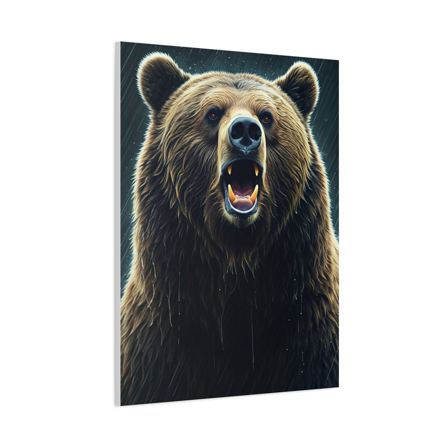 Roaring Brown Bear Portrait Wall Art & Canvas Prints