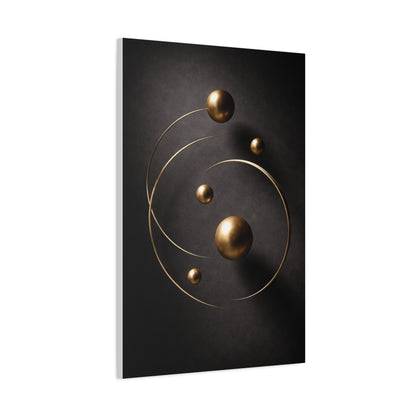 Floating Gold Sculptural Abstract Wall Art & Canvas Print