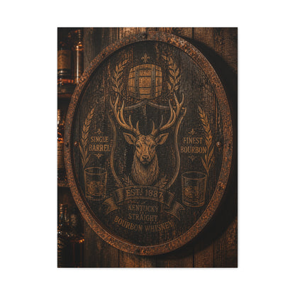 Bourbon Barrel Crest Wall Art & Canvas Print