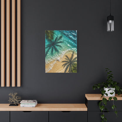 Aerial Coastal Palm Shadows Tropical Wall Art & Canvas Print