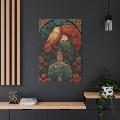 Folk Tree of Life Birds Wall Art & Canvas Print
