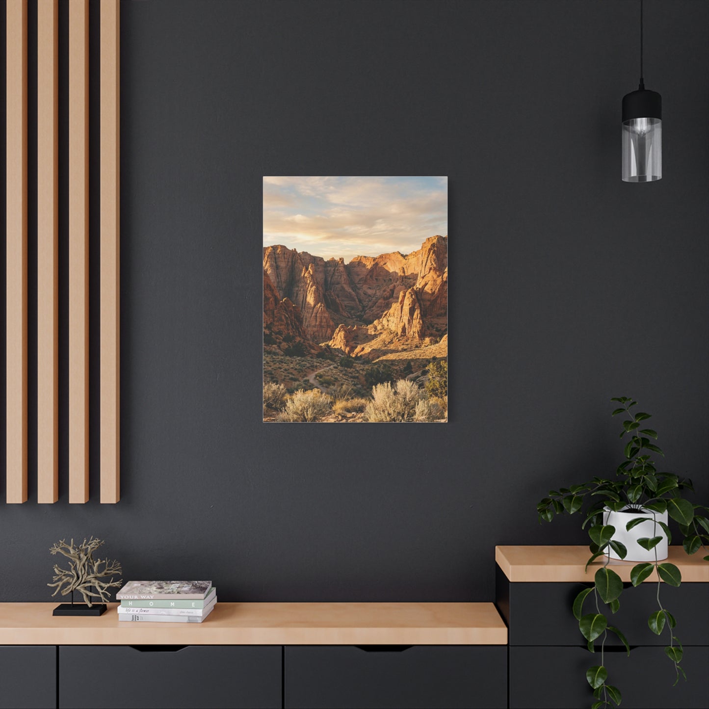 Red-Rock Golden Hour Canyon Wall Art & Canvas Print