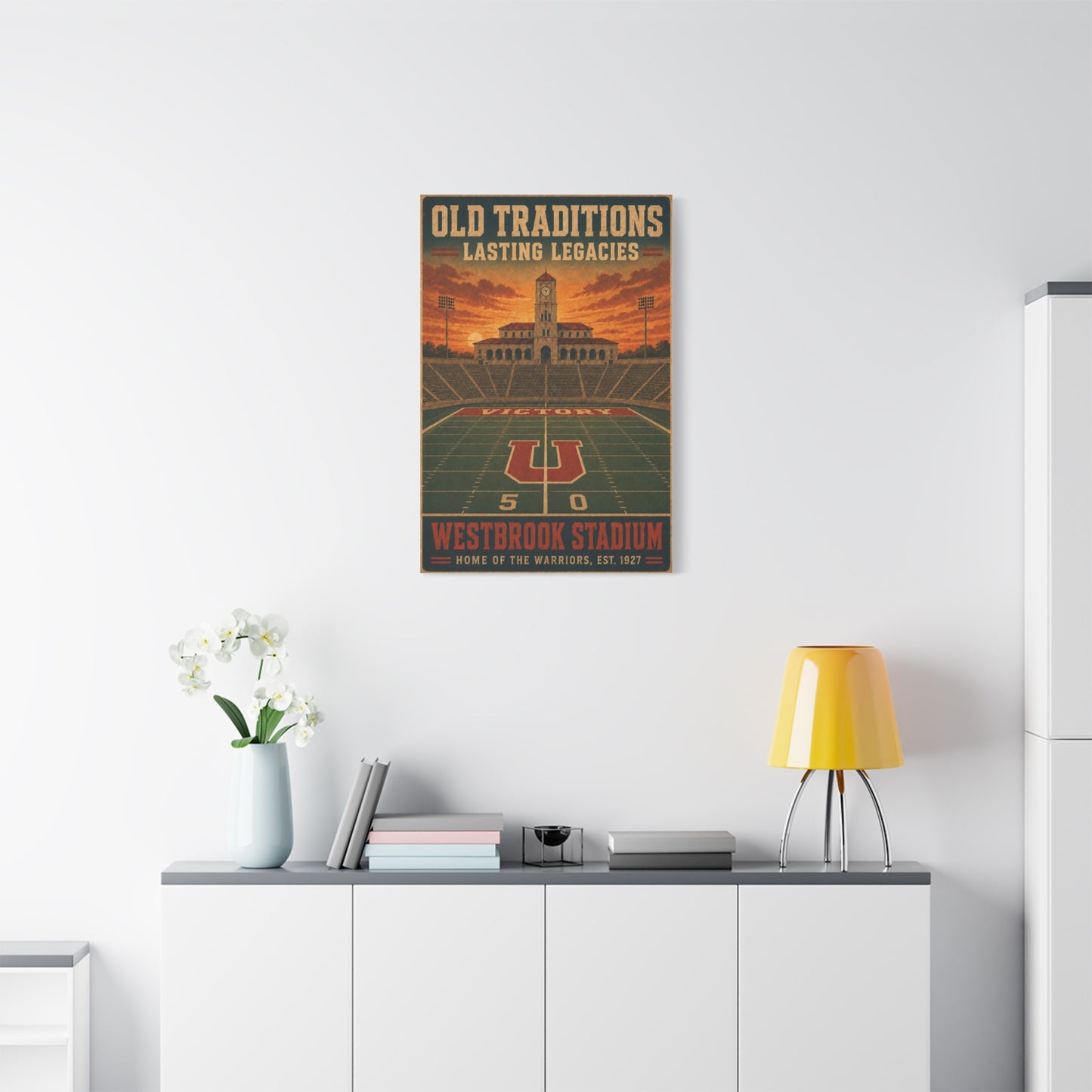 Vintage Stadium Legacy Football Sports Wall Art & Canvas Print