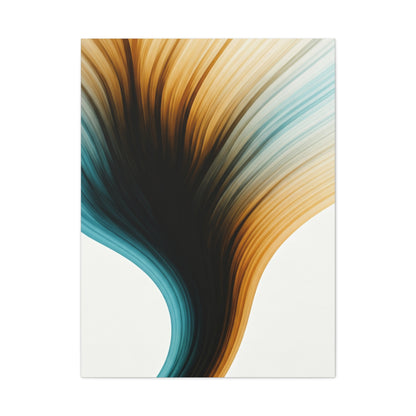 Flowing Gold and Teal Abstract Wall Art & Canvas Prints