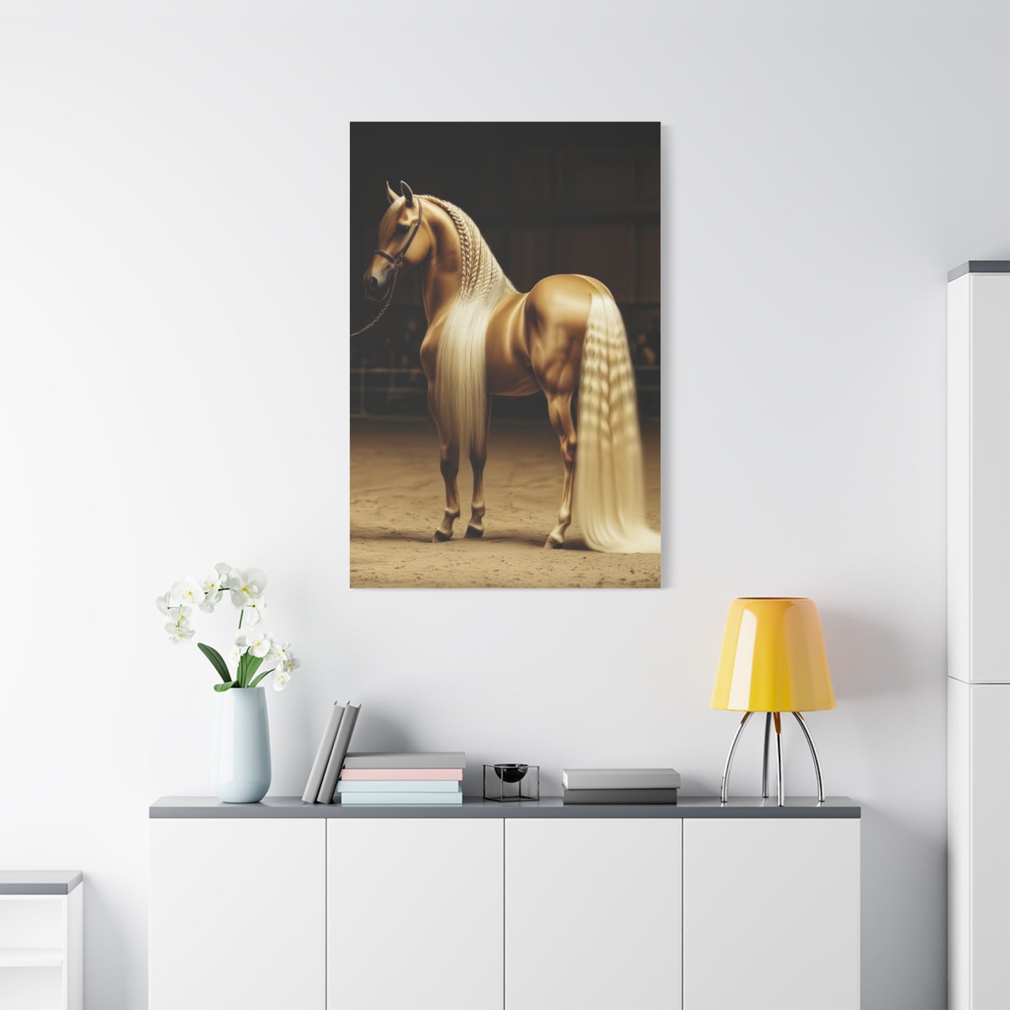 Golden Palomino Luxury Arena Horse Wall Art & Canvas Print