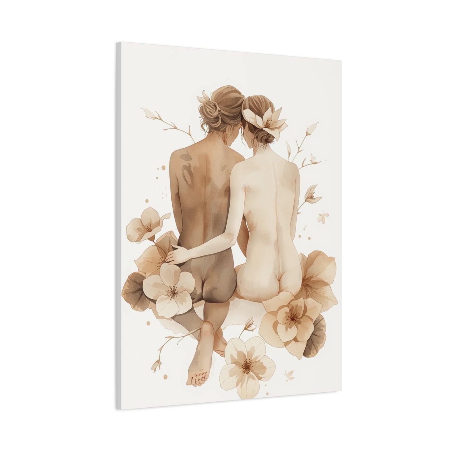 Minimal Dual Figure Botanical Composition Wall Art & Canvas Print