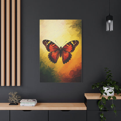 Radiant Sunset Butterfly Portrait Wall Art & Canvas Prints