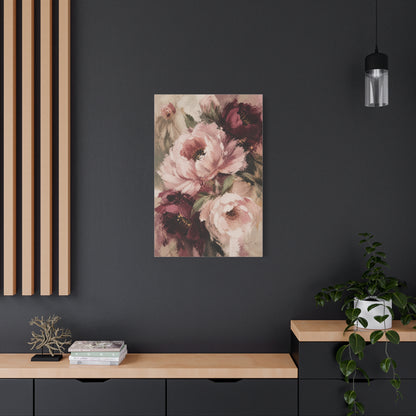 Loose-Brush Peony Floral Abstraction Wall Art & Canvas Print
