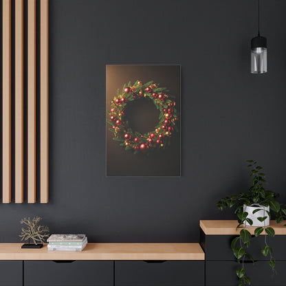 Luxury Christmas Wreath Glow Wall Art & Canvas Print