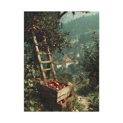 Apple Orchard Harvest Scene Wall Art & Canvas Print
