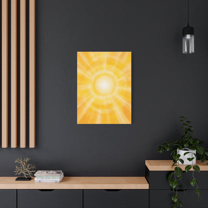 Radiant Golden Sunburst Abstract Wall Art & Canvas Print