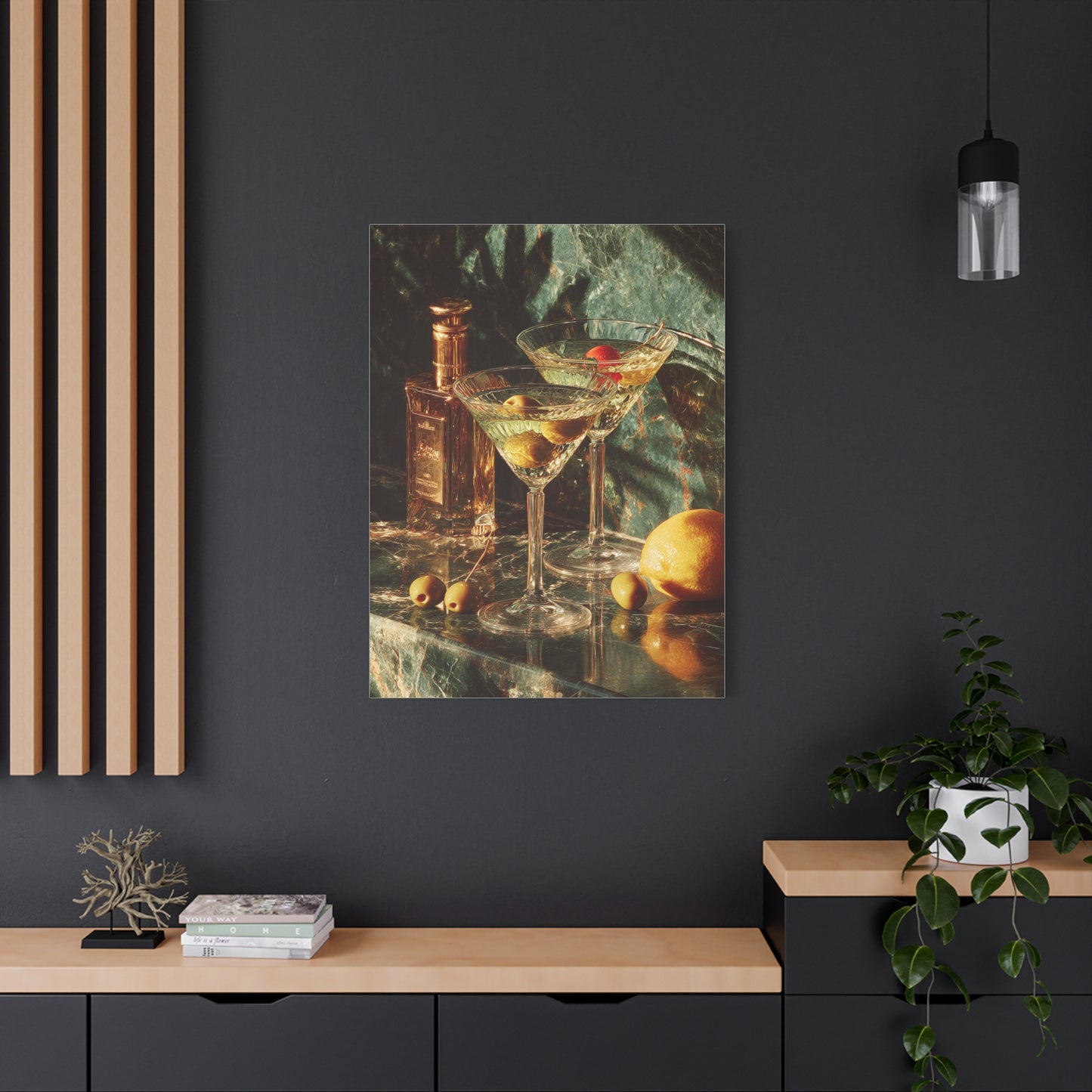 Dirty Martini Cocktail Still Life Wall Art & Canvas Print