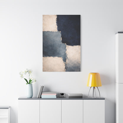 Navy and Stone Color Block Composition Wall Art & Canvas Print