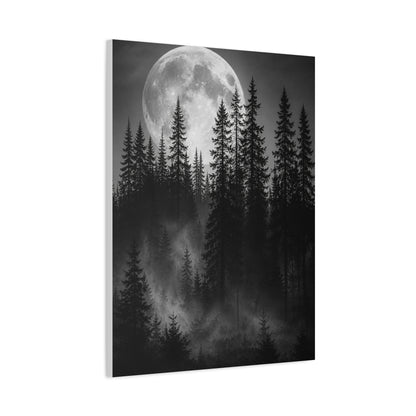 Moonlit Pine Forest Mystical Night Trees Wall Art & Canvas Print
