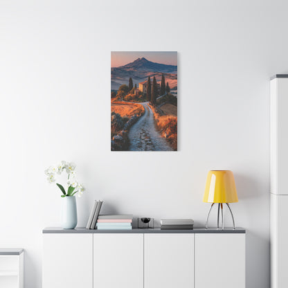 Tuscan Hilltop Villa Road Wall Art & Canvas Print