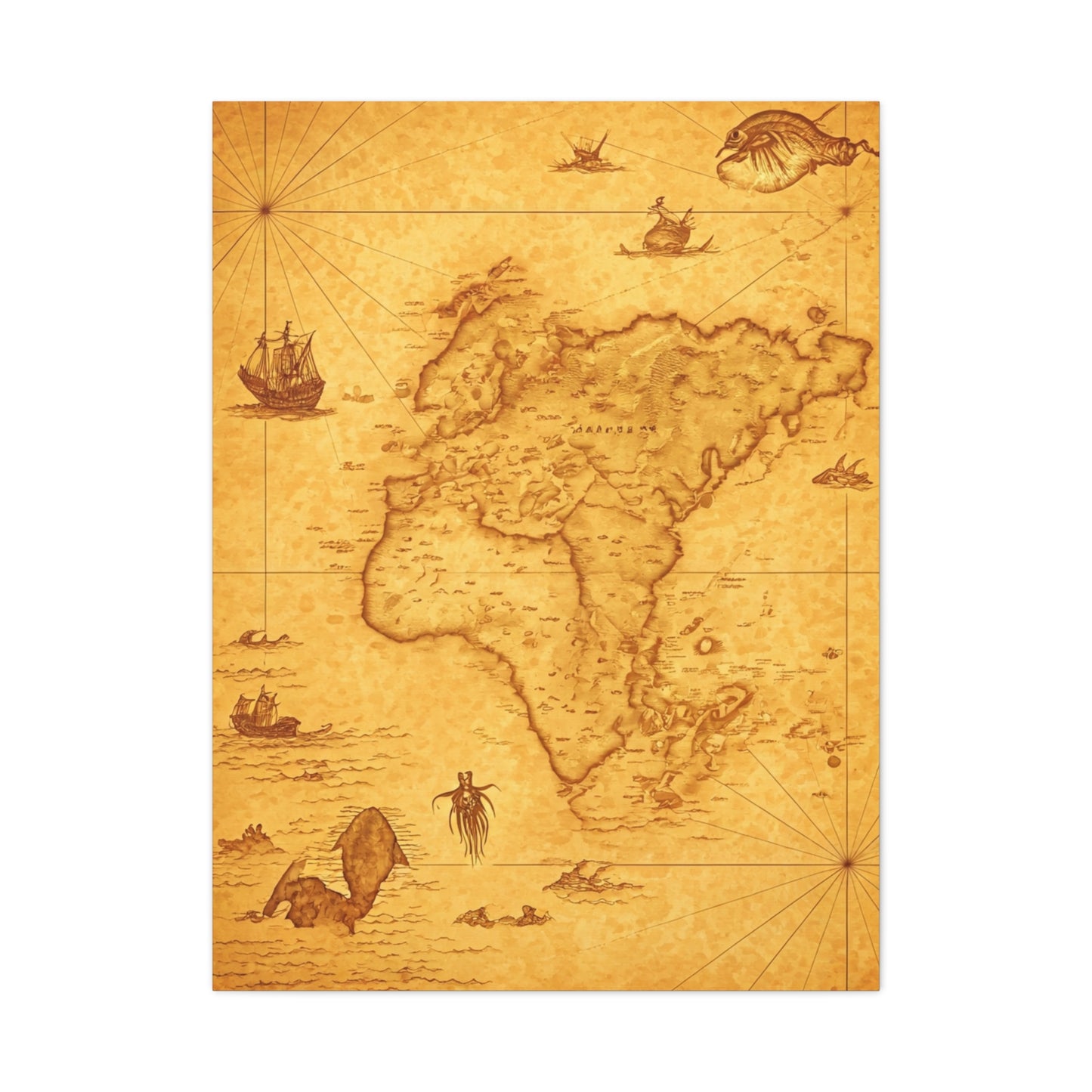 Sepia Explorer’s World Map Poster Wall Art & Canvas Prints
