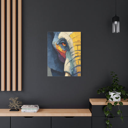 Expressive Oil Impasto Elephant Close-Up Wall Art & Canvas Print