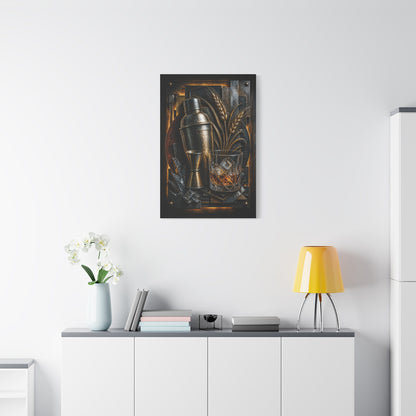Industrial Cocktail Metal Relief Wall Art & Canvas Print