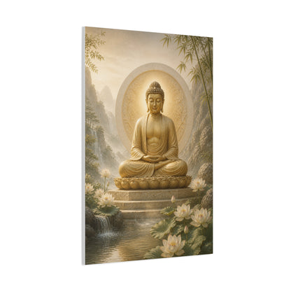 Golden Buddha Meditation Wall Art & Canvas Print