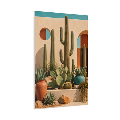 Desert Modern Cactus Garden Southwest Wall Art & Canvas Print