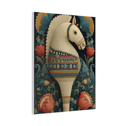 Swedish Dala Horse Folk Floral Wall Art & Canvas Print