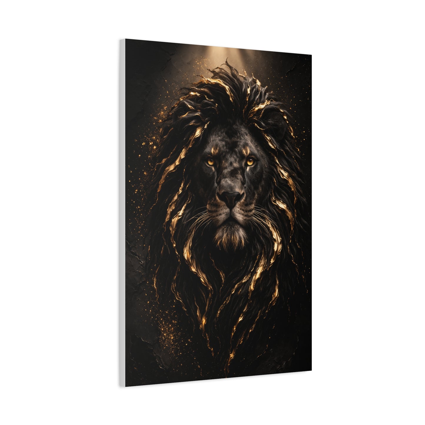 Black & Gold Lion Royal Portrait Wall Art & Canvas Print