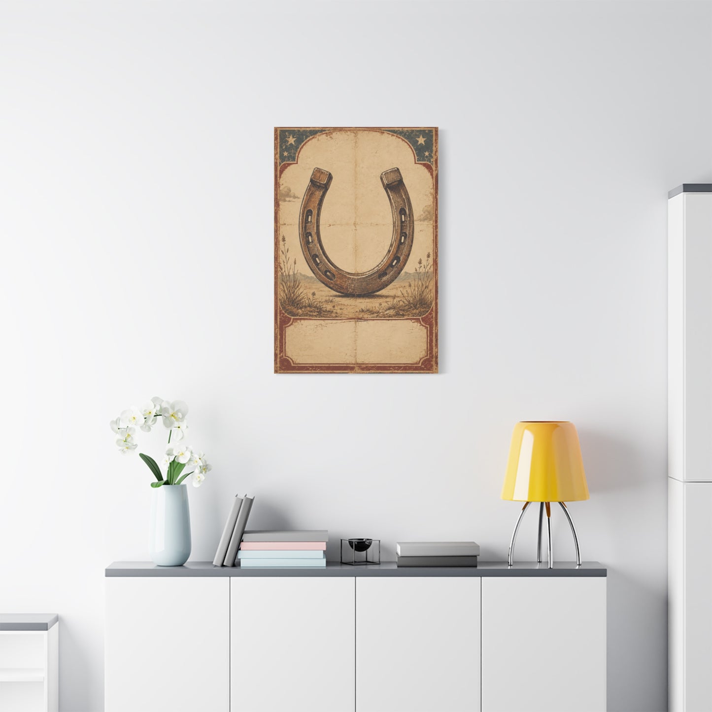 Rustic Horseshoe Frontier Poster Wall Art & Canvas Print