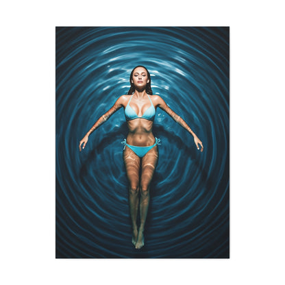 Floating Serenity in Deep Blue Pool Wall Art & Canvas Prints