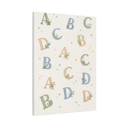 Botanical Alphabet Nursery Wall Art & Canvas Print