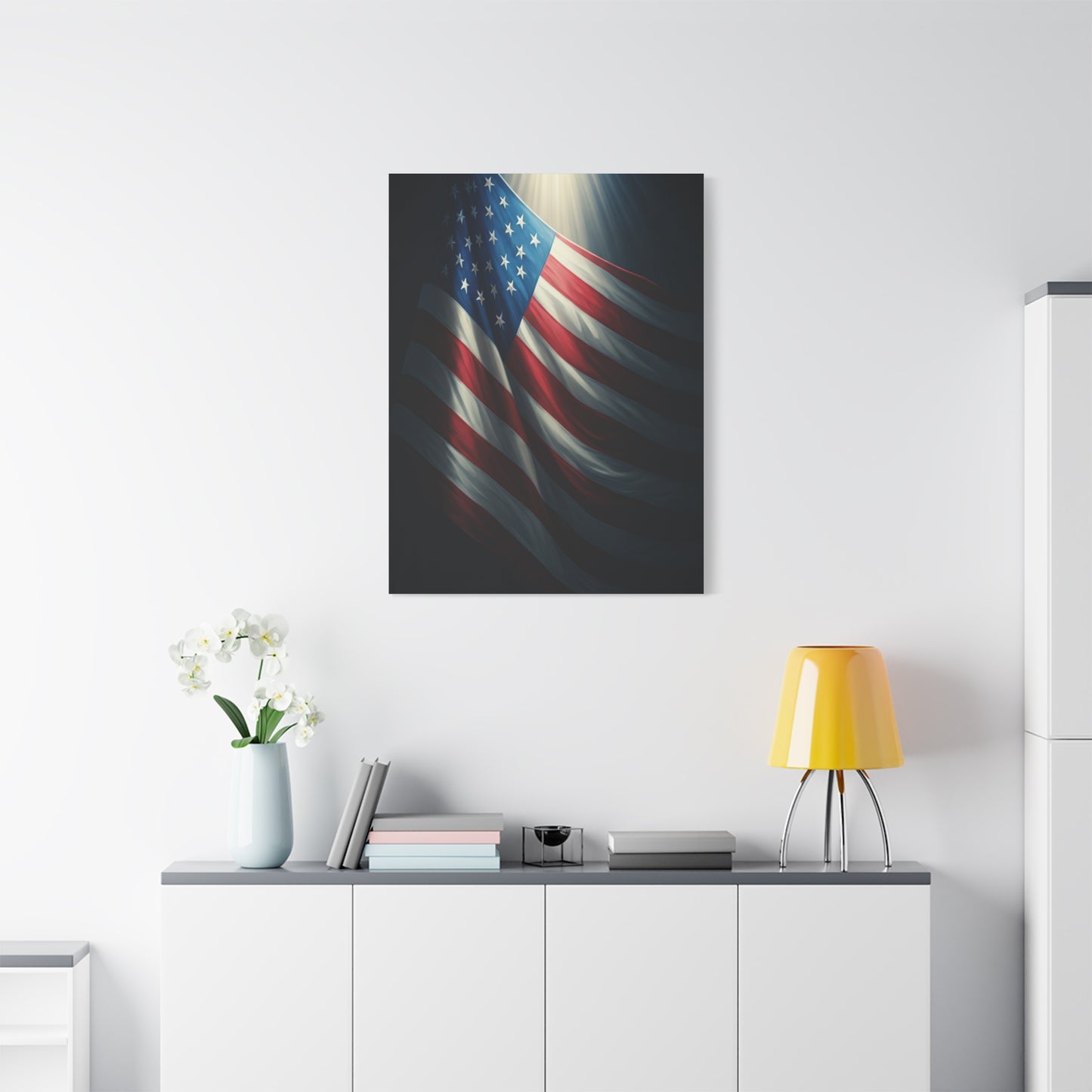 Spotlight American Flag Honor Wall Art & Canvas Prints