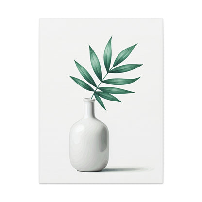Minimal Vase with Green Leaves Wall Art & Canvas Prints