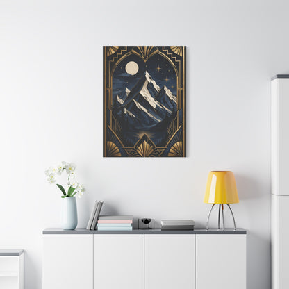 Art Deco Alpine Night Skyline Wall Art & Canvas Print