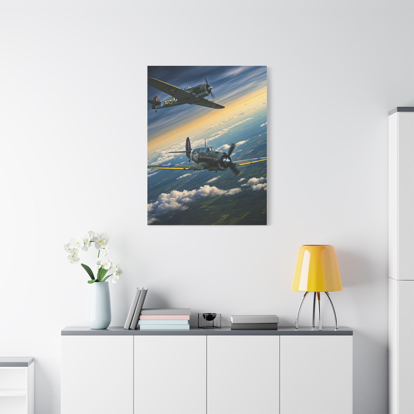 Vintage Warplanes Above the Clouds Wall Art & Canvas Prints