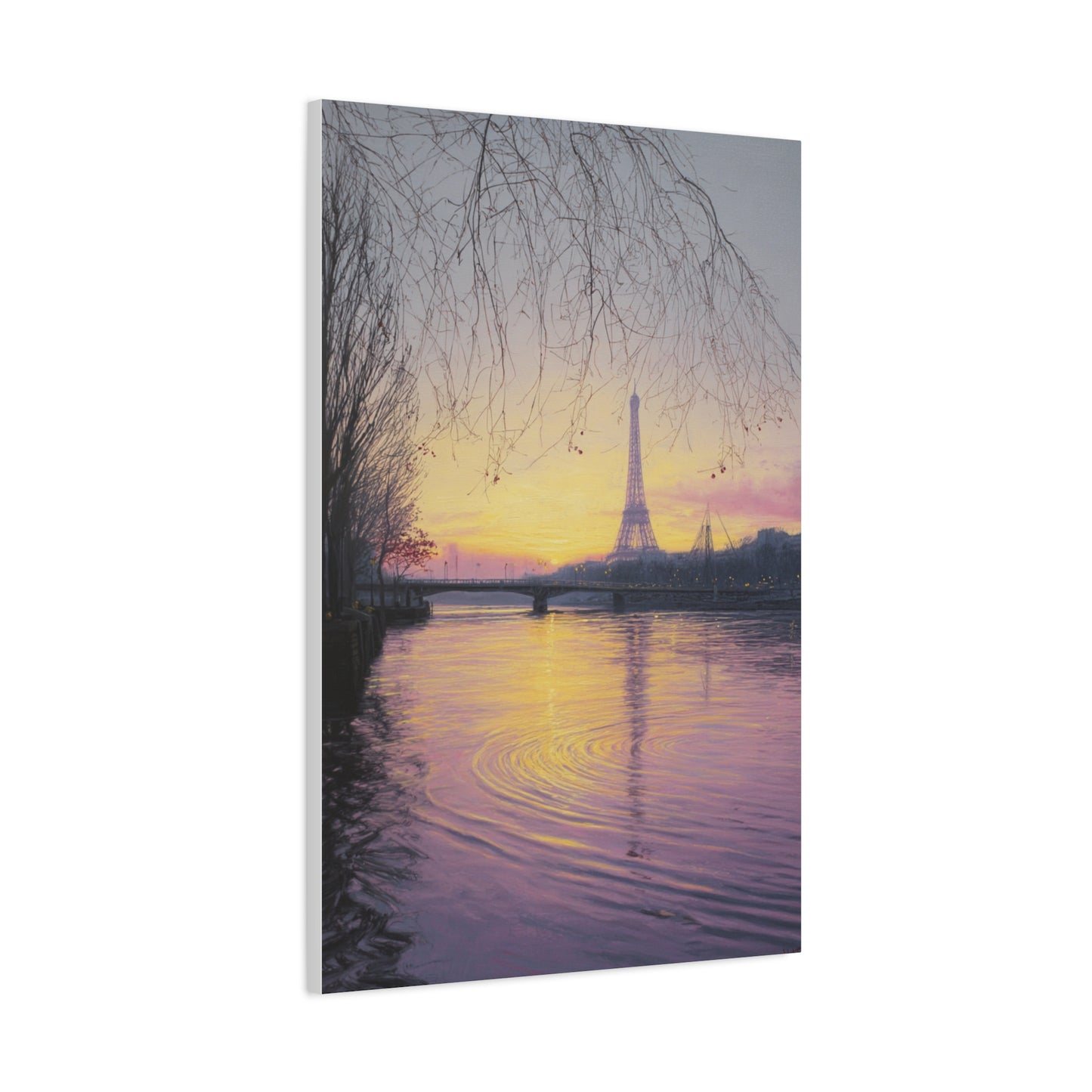 Paris Sunrise Eiffel Tower Reflection Wall Art & Canvas Print